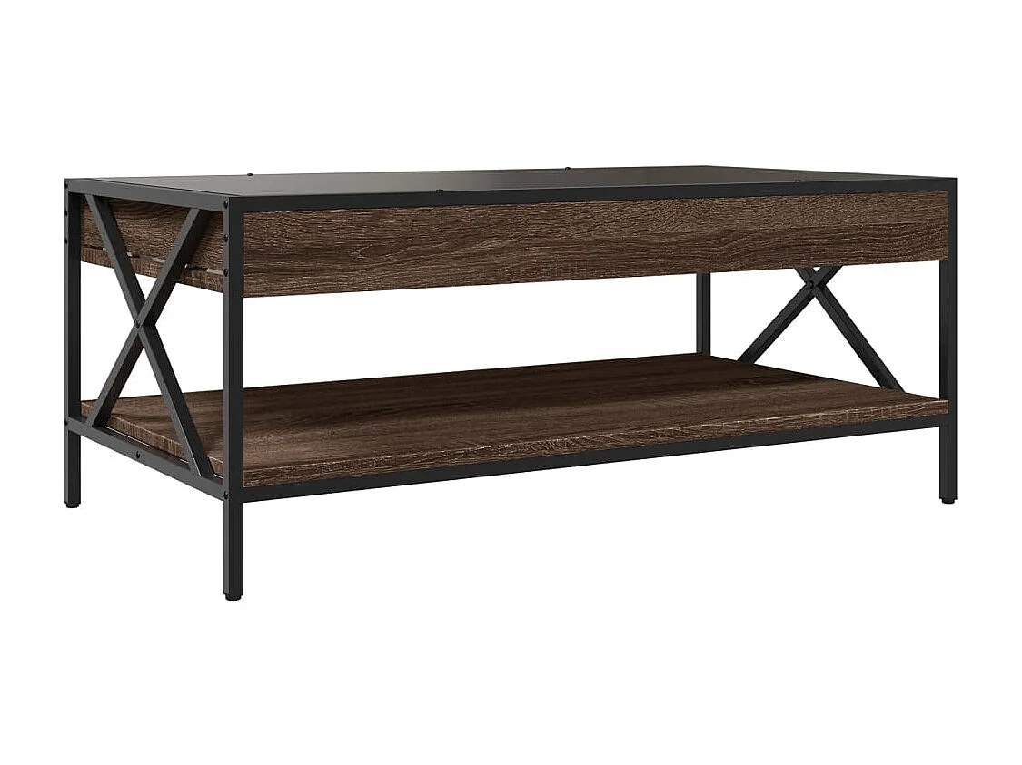 Mesa de centro luzes LED Infinity 90x50x38 cm carvalho castanho