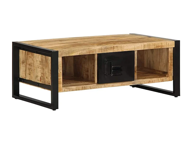 Table basse 90x50x36 cm bois de manguier massif brut