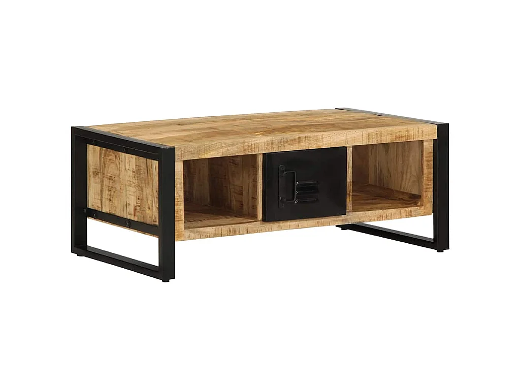 Table basse 90x50x36 cm bois de manguier massif brut