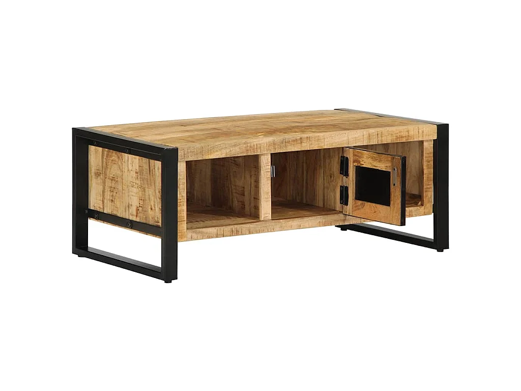 Table basse 90x50x36 cm bois de manguier massif brut