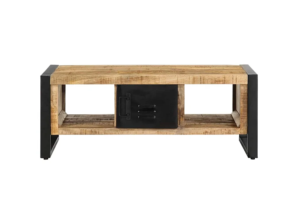 Table basse 90x50x36 cm bois de manguier massif brut