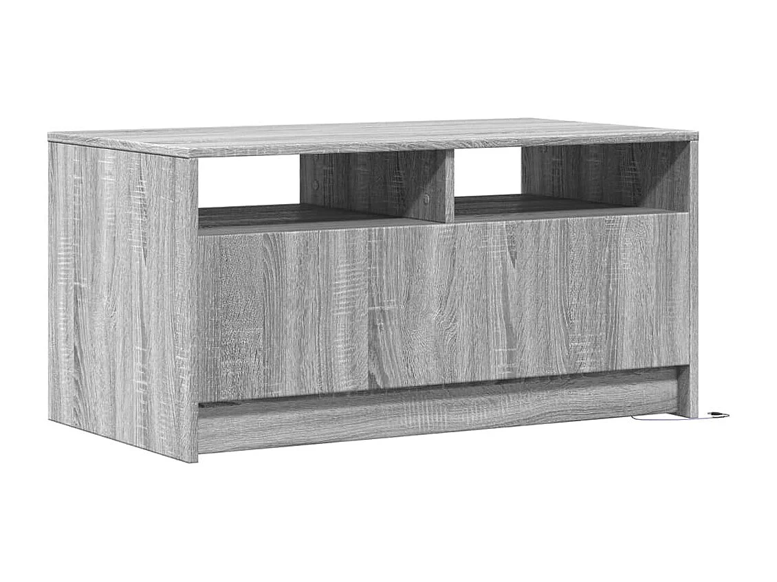 LED-Couchtisch Grau Sonoma Holzwerkstoff