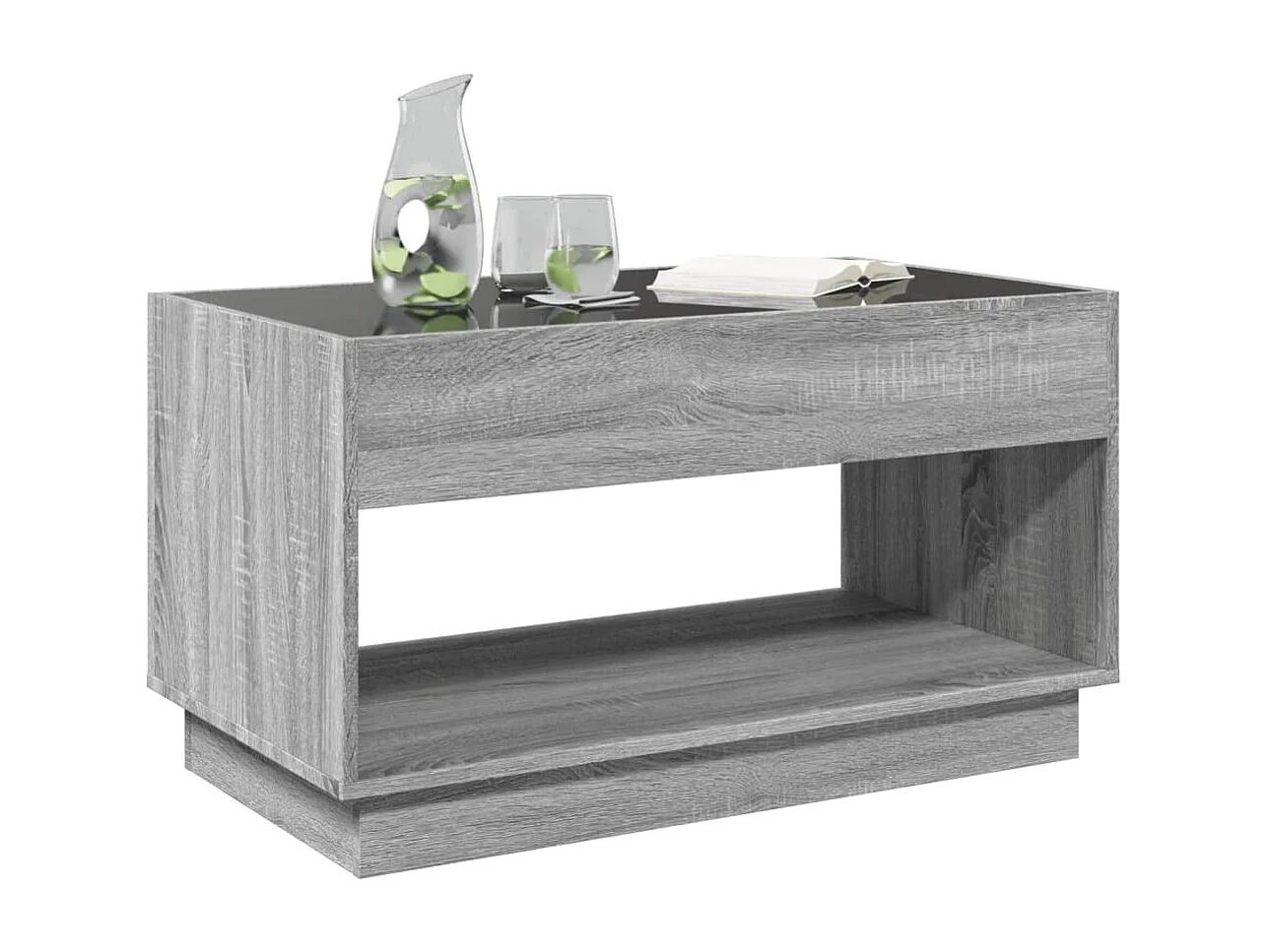 Table basse avec LED infini sonoma gris 90x50x50 cm