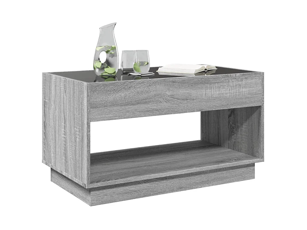 Couchtisch mit Infinity-LED Grau Sonoma 90x50x50 cm