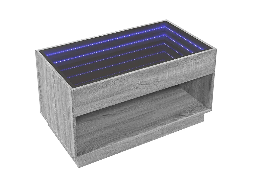 Couchtisch mit Infinity-LED Grau Sonoma 90x50x50 cm