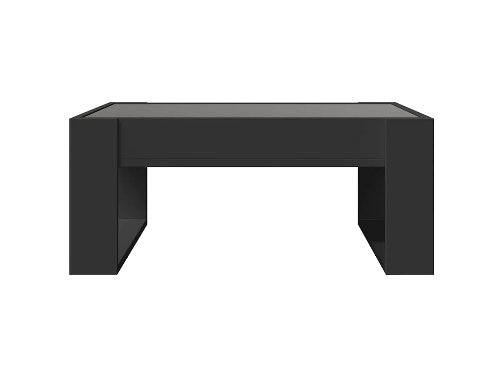 Mesa de centro con Infinity LED negro 70x53x30 cm