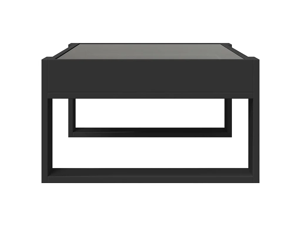 Mesa de centro con Infinity LED negro 70x53x30 cm