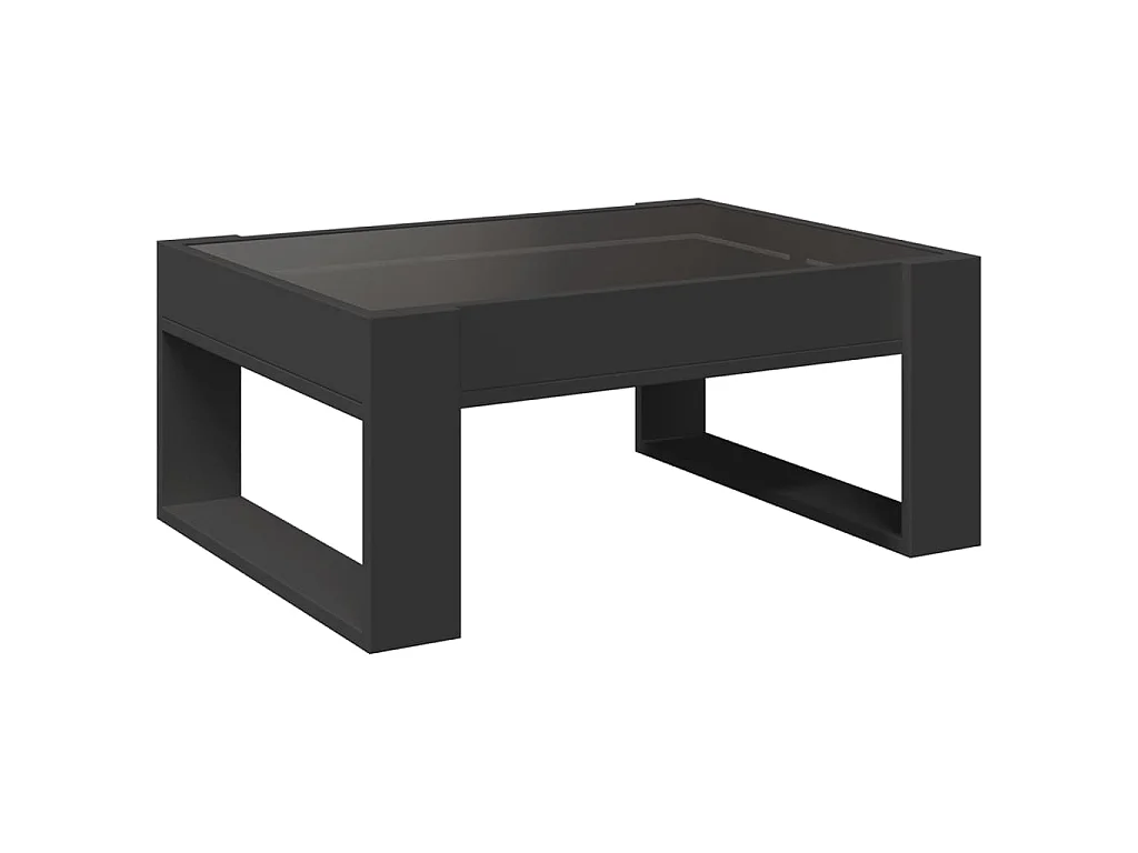 Mesa de centro con Infinity LED negro 70x53x30 cm