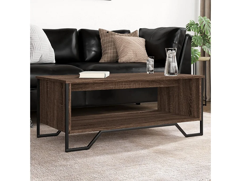 Table basse chêne marron 100x51x40 cm bois d'ingénierie