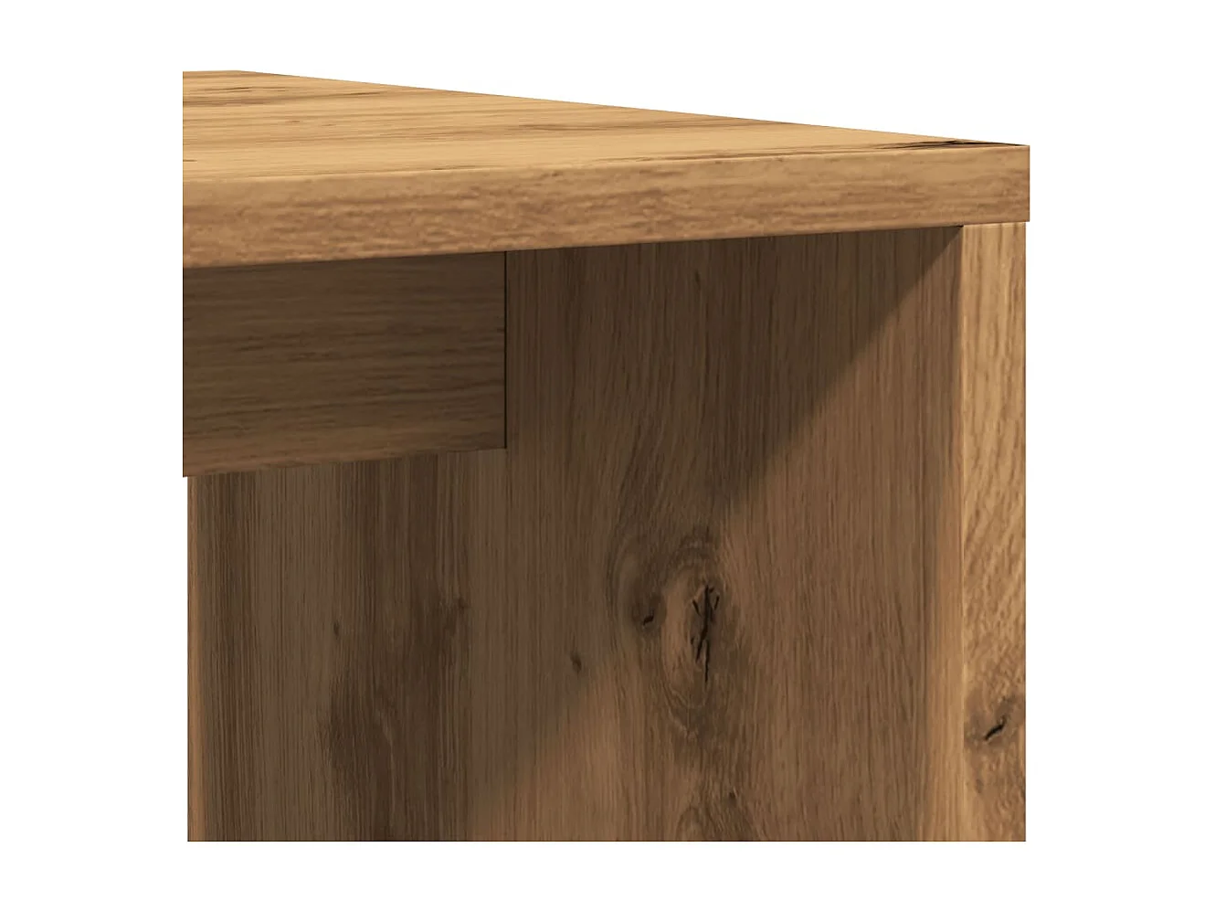 Table basse chêne artisanal 100x48x40 cm bois d'ingénierie