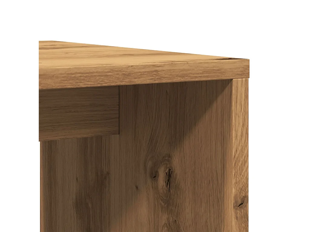 Table basse chêne artisanal 100x48x40 cm bois d'ingénierie