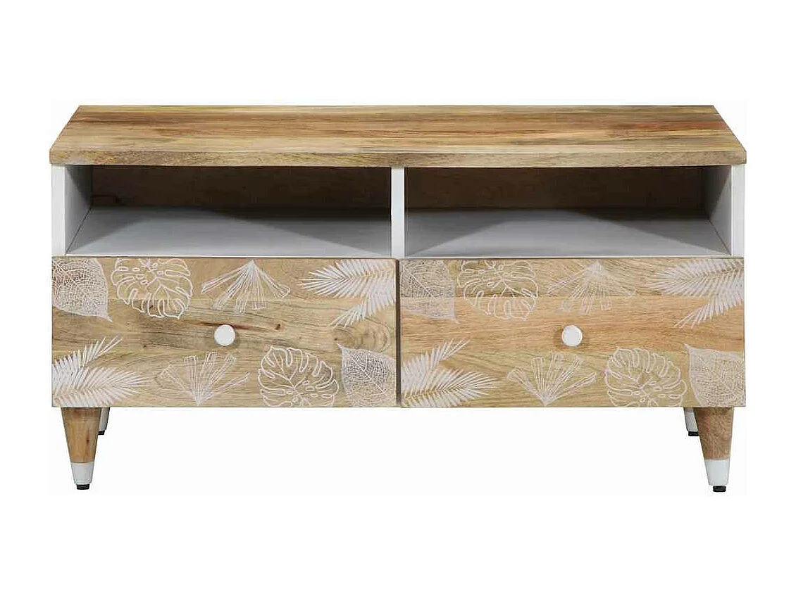 Couchtisch 80x54x40 cm Massivholz Mango