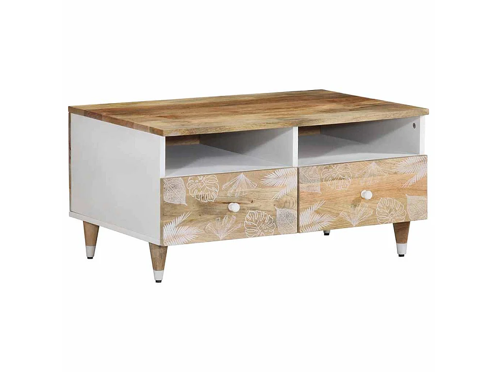 Table basse 80x54x40 cm bois de manguier massif