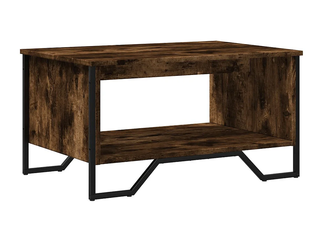 Table basse chêne fumé 75x51x40 cm bois d'ingénierie