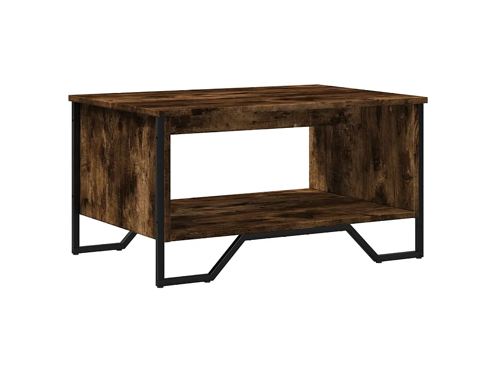 Tavolino da Salotto Rovere Fumo 75x51x40cm in Legno Multistrato