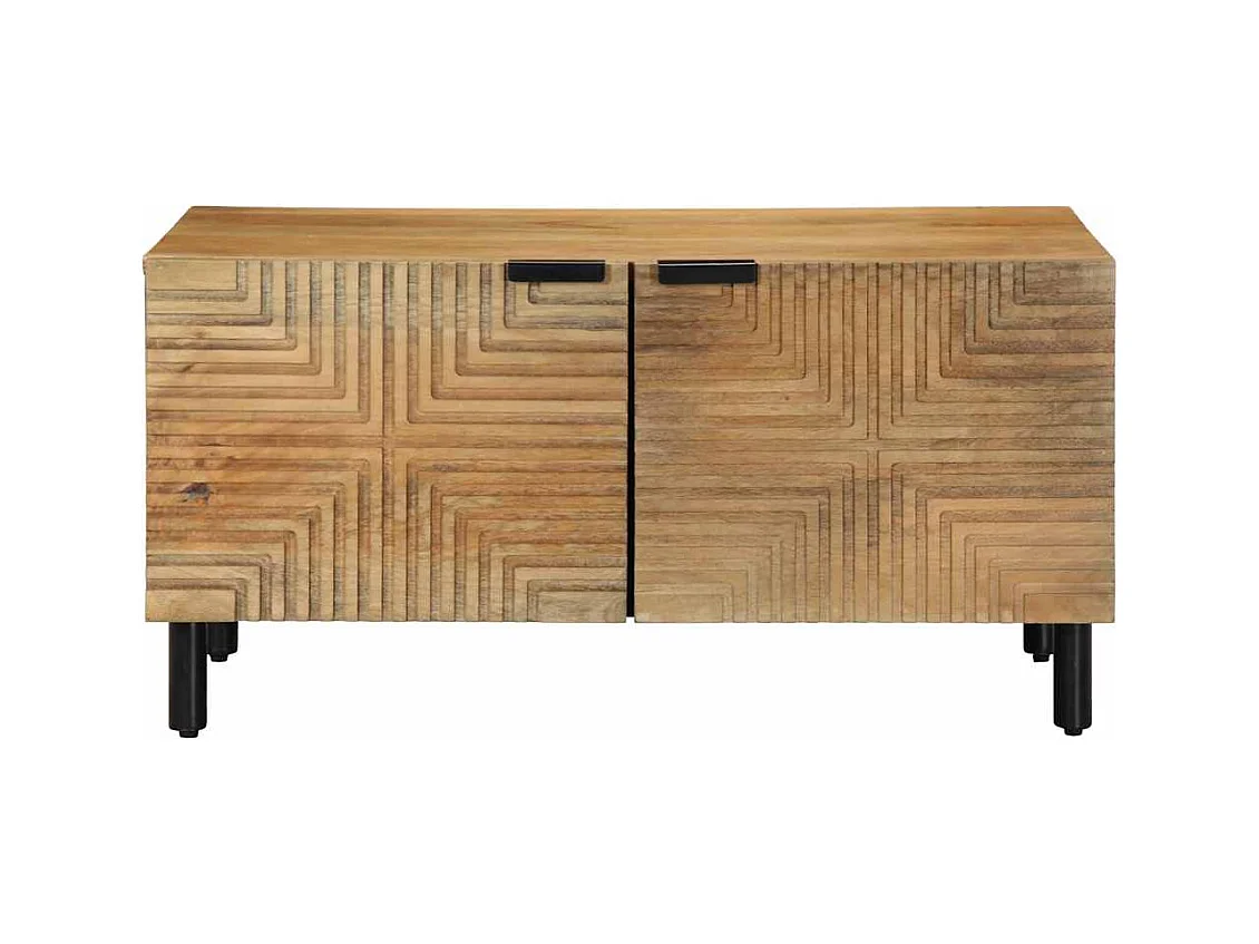 Table basse marron 80x50x40 cm bois de manguier massif