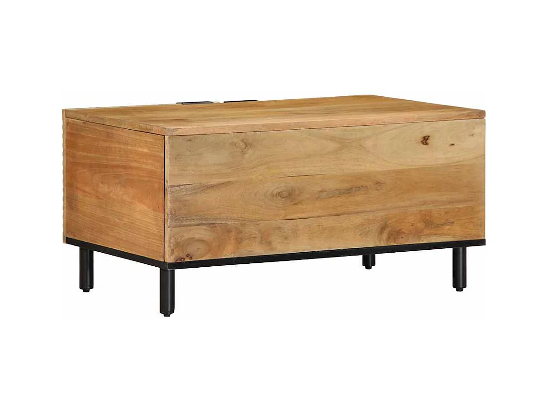 Table basse marron 80x50x40 cm bois de manguier massif