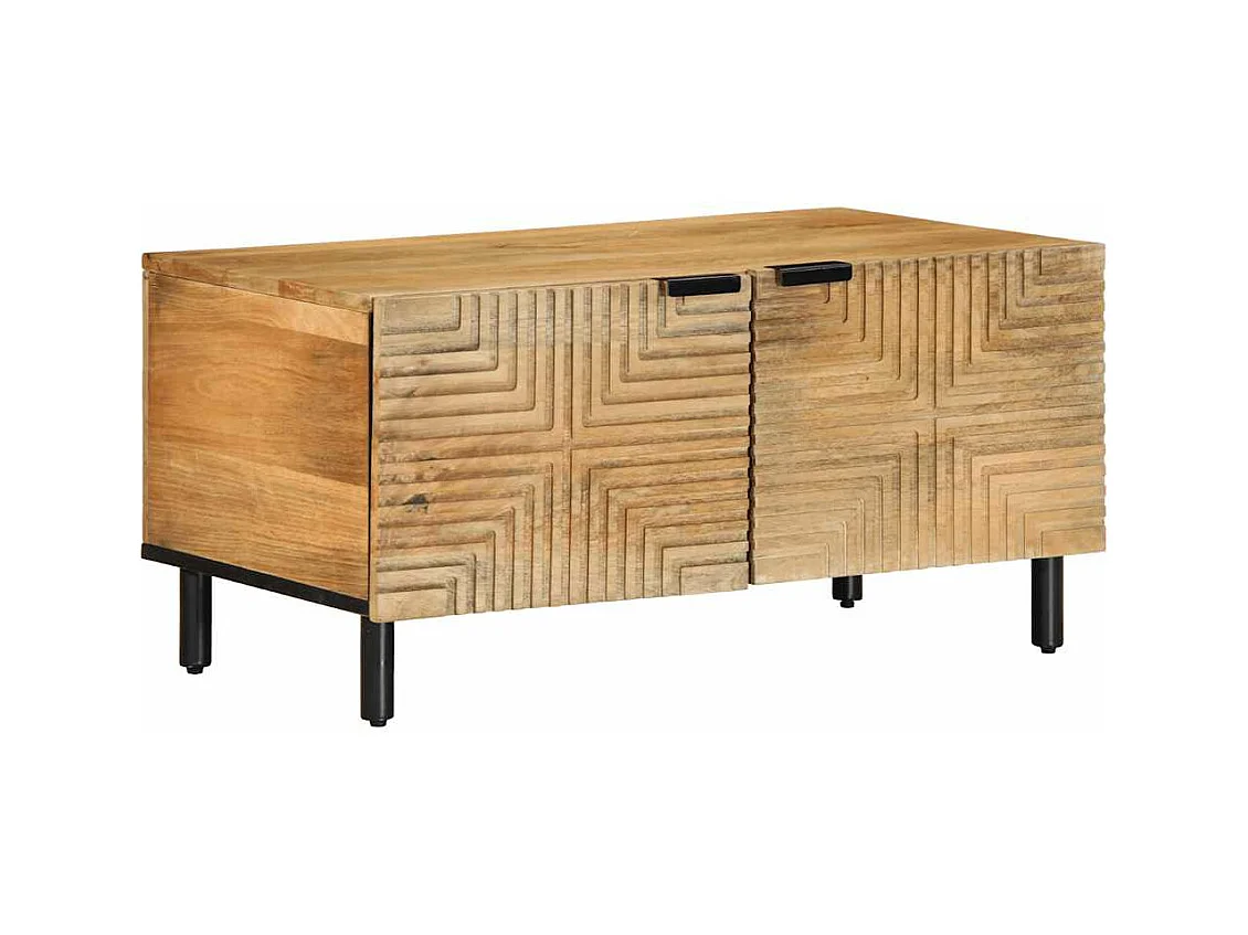 Table basse marron 80x50x40 cm bois de manguier massif