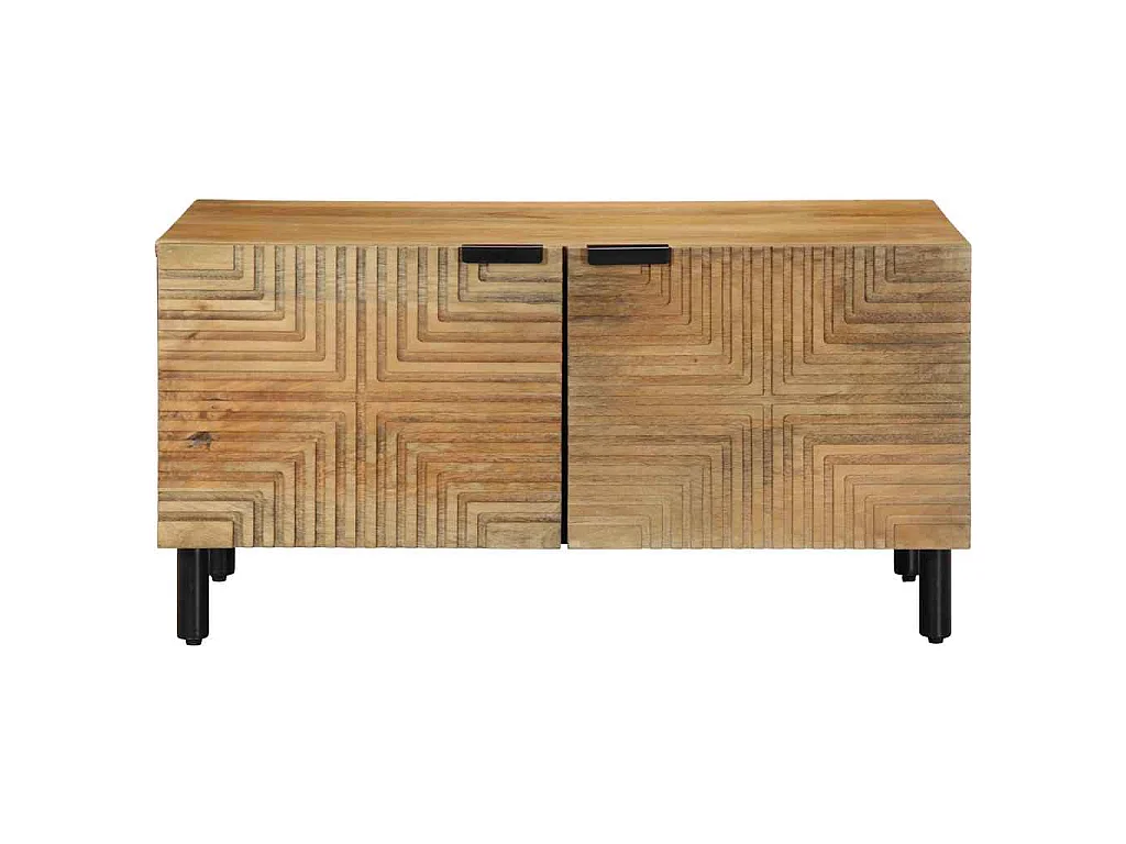 Mesa de centro marrón 80x50x40 cm madera maciza mango