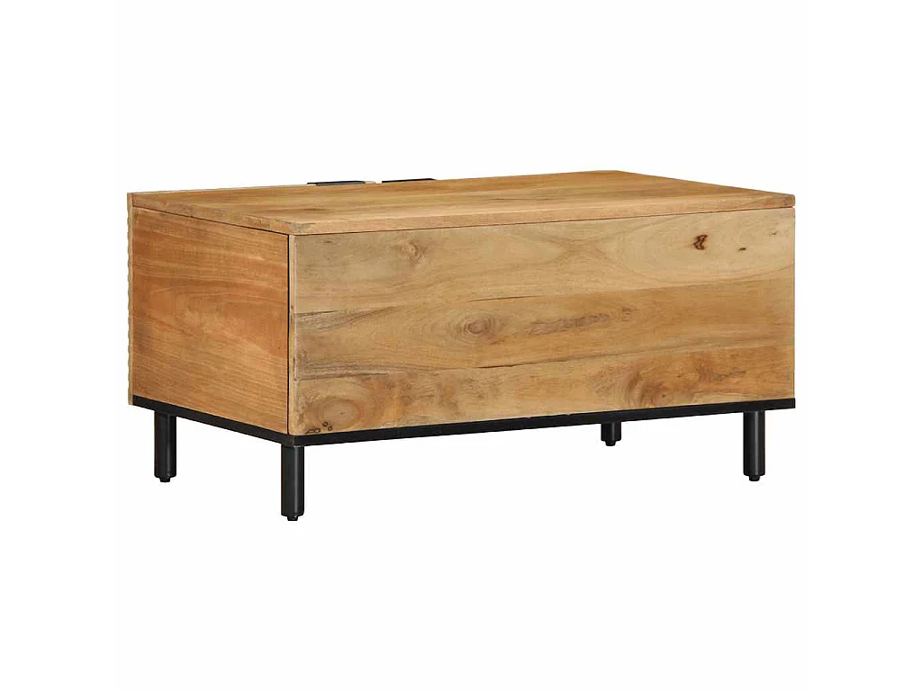 Mesa de centro marrón 80x50x40 cm madera maciza mango