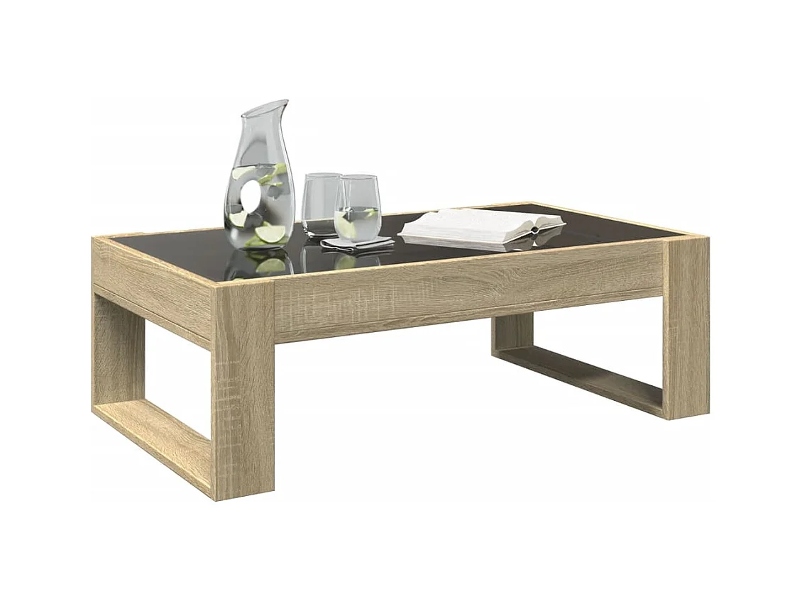 Table basse avec LED infini chêne sonoma 90x53x30 cm