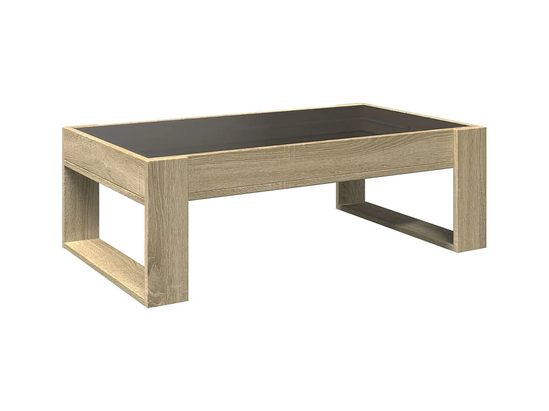 Table basse avec LED infini chêne sonoma 90x53x30 cm