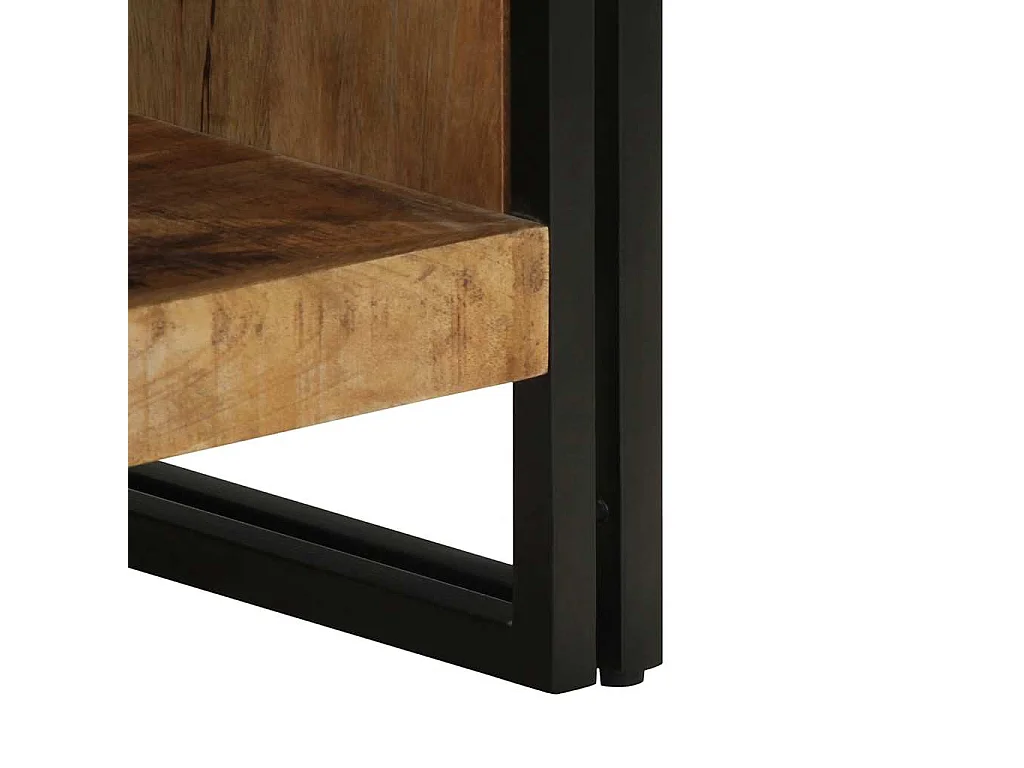 Table basse 50x50x38 cm bois de manguier massif brut