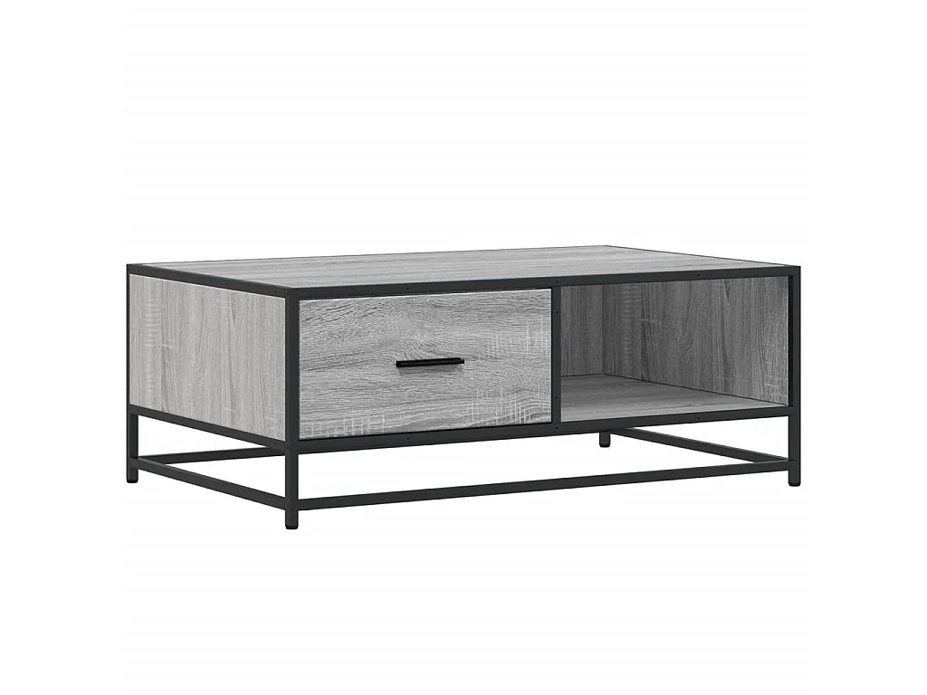 Salontafel 90x57x35 cm bewerkt hout en metaal grijs sonoma
