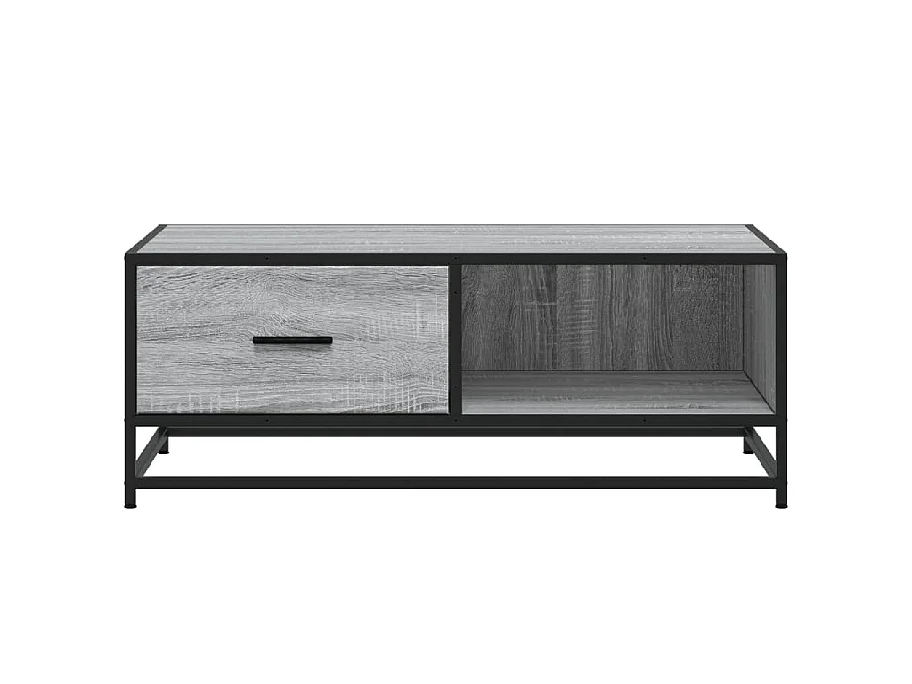 Salontafel 90x57x35 cm bewerkt hout en metaal grijs sonoma