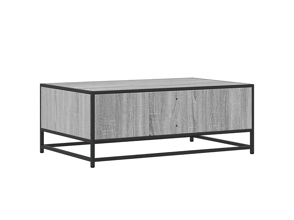 Salontafel 90x57x35 cm bewerkt hout en metaal grijs sonoma