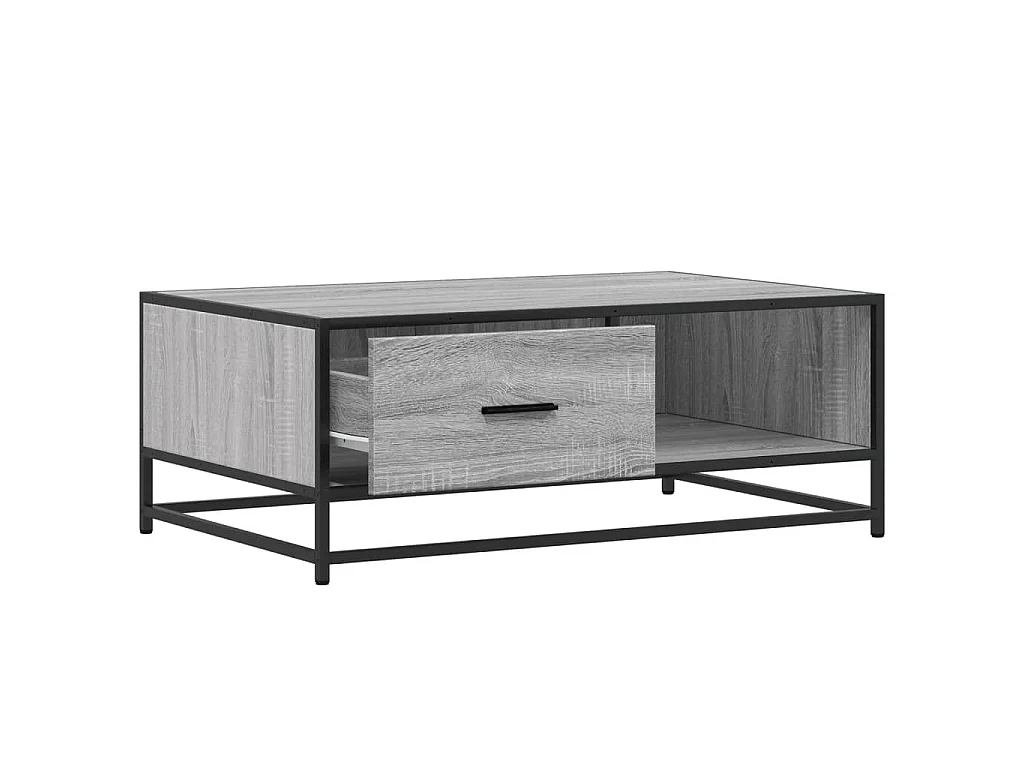 Salontafel 90x57x35 cm bewerkt hout en metaal grijs sonoma