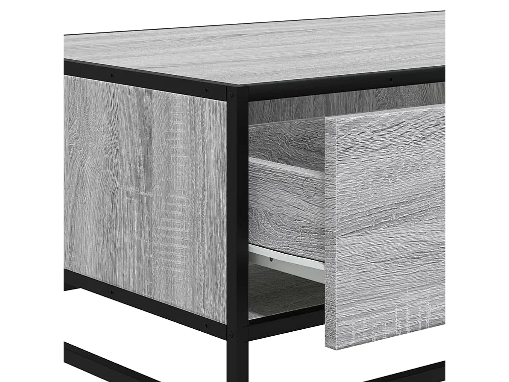 Table basse sonoma gris 90x57x35 cm bois d'ingénierie et métal