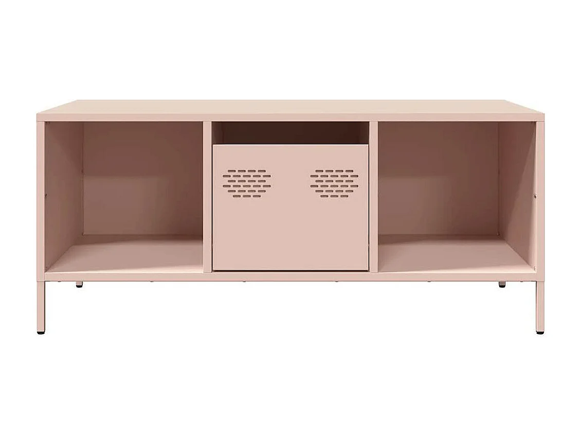 Salontafel 101,5x50x43,5 cm koudgewalst staal roze