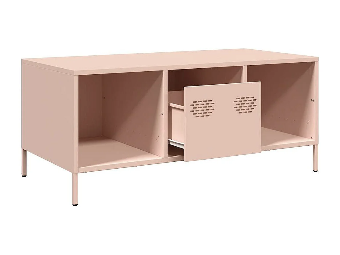 Salontafel 101,5x50x43,5 cm koudgewalst staal roze