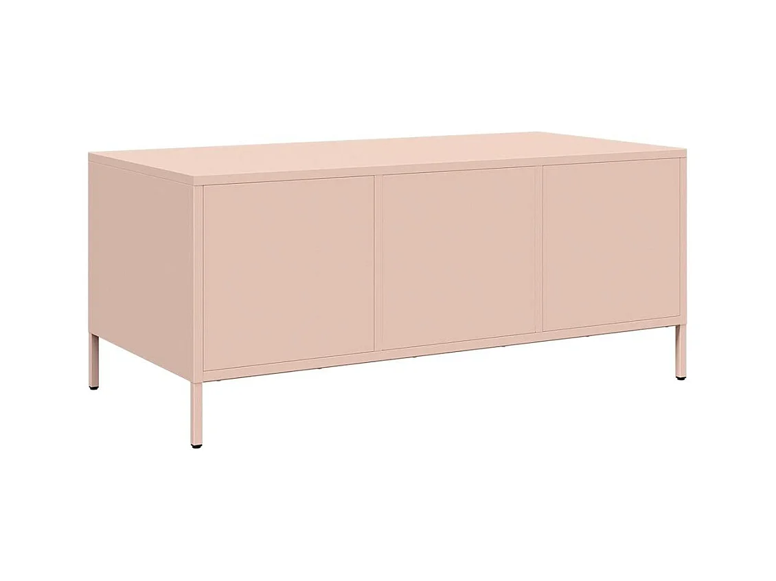 Table basse rose 101,5x50x43,5 cm acier laminé à froid