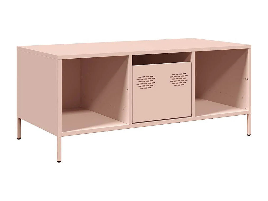 Salontafel 101,5x50x43,5 cm koudgewalst staal roze