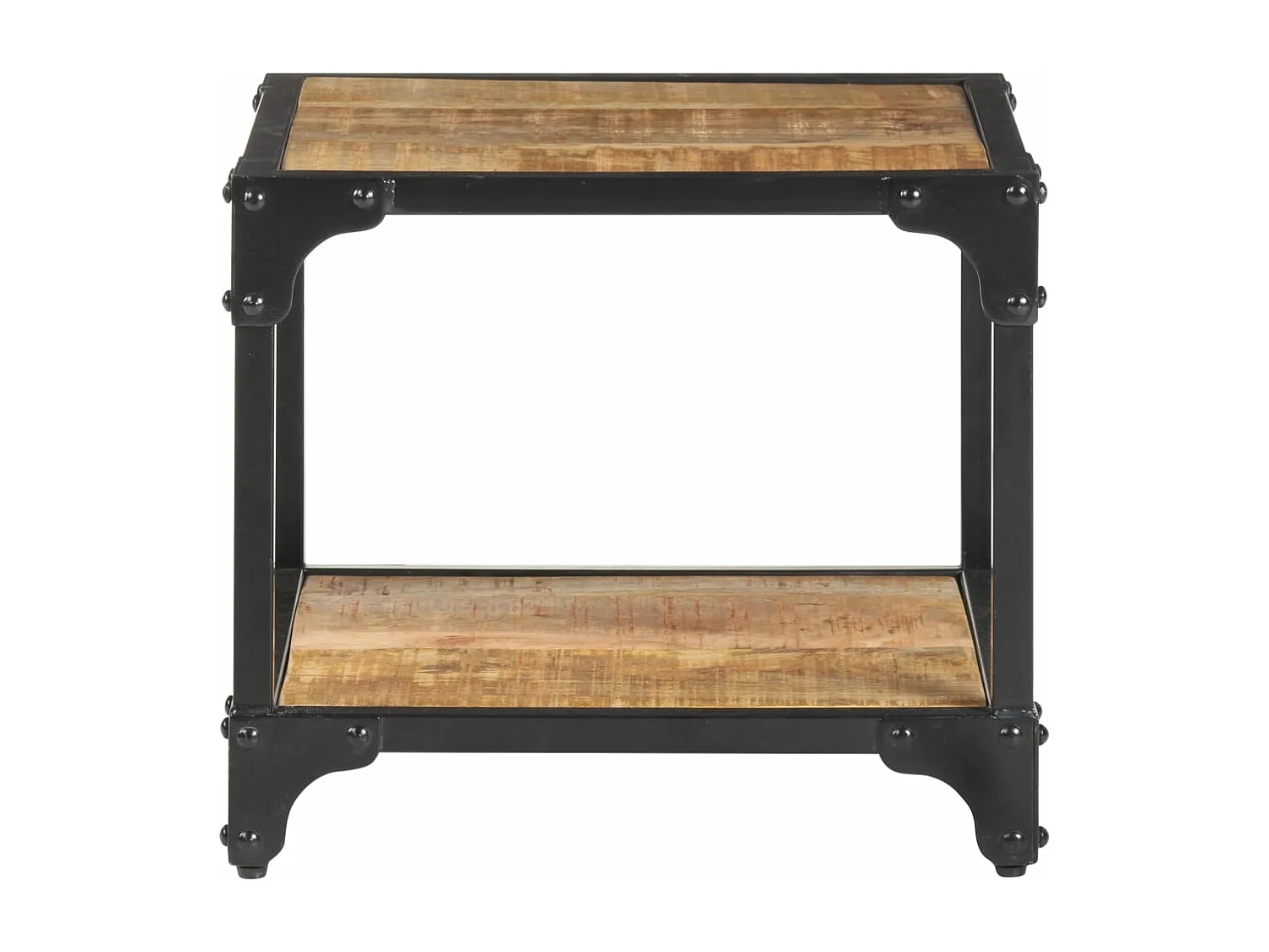 Mesa de centro de madera maciza de mango rugosa 40x40x36 cm