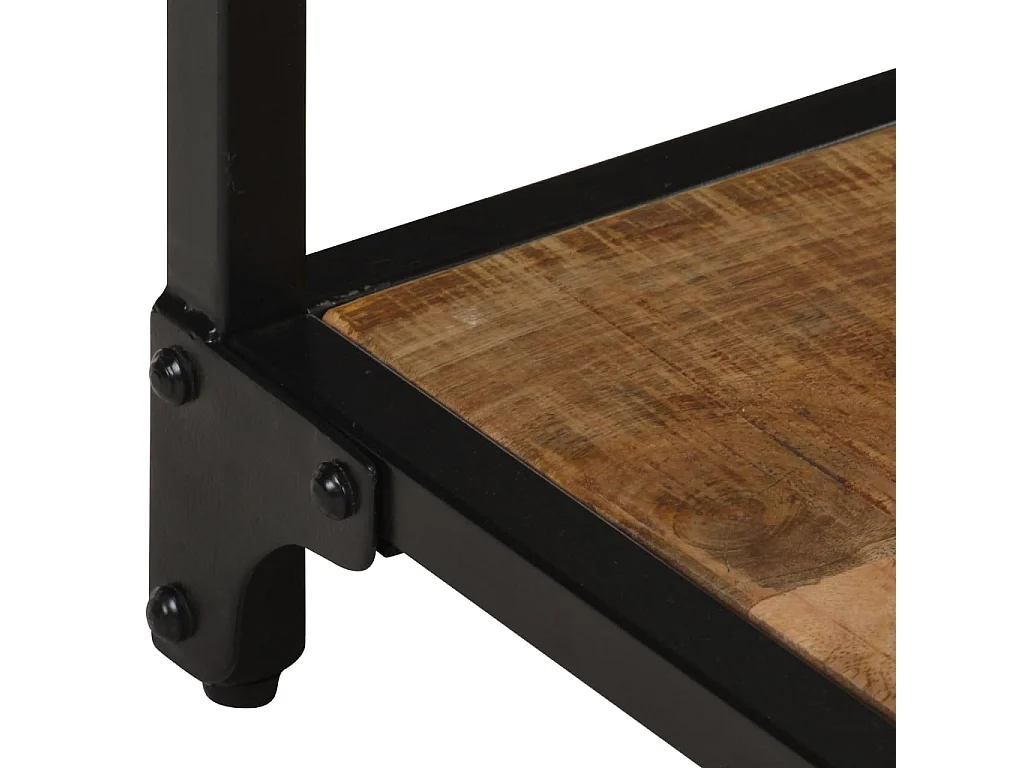 Mesa de centro de madera maciza de mango rugosa 40x40x36 cm