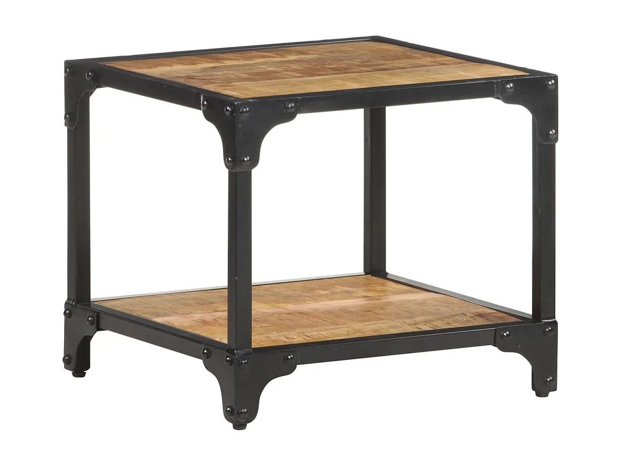 Mesa de centro de madera maciza de mango rugosa 40x40x36 cm