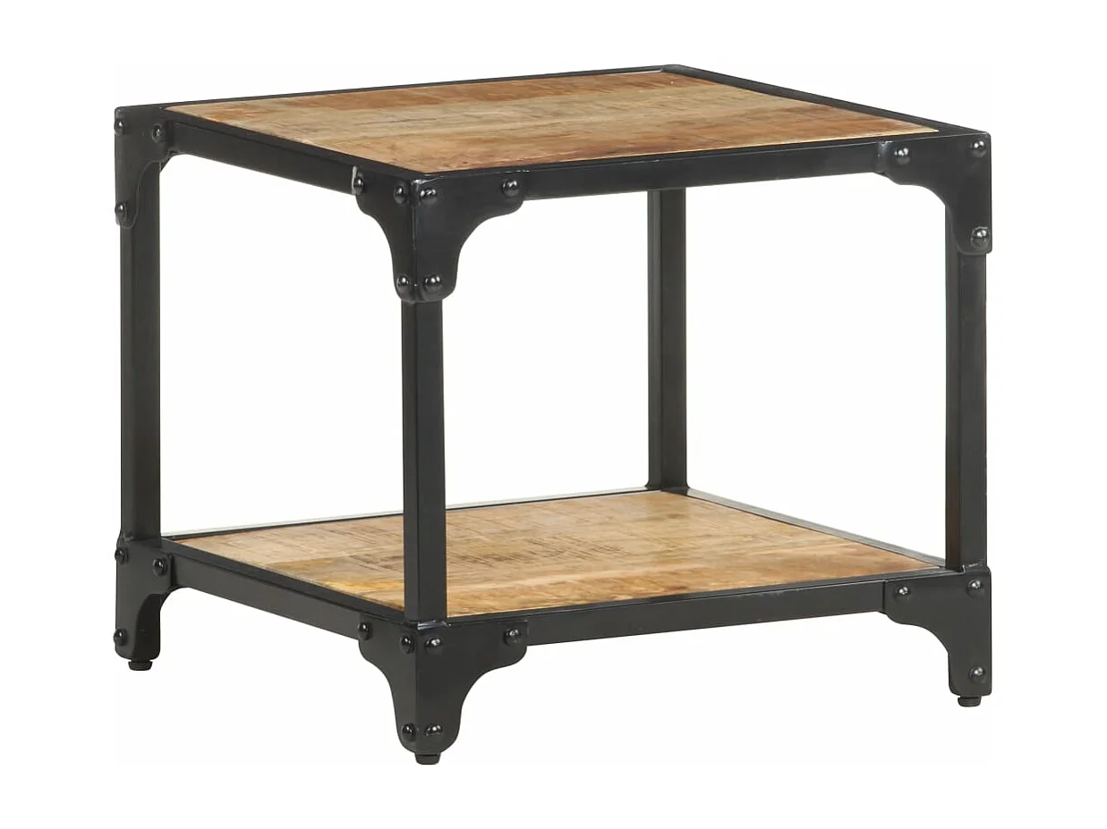 Mesa de centro de madera maciza de mango rugosa 40x40x36 cm