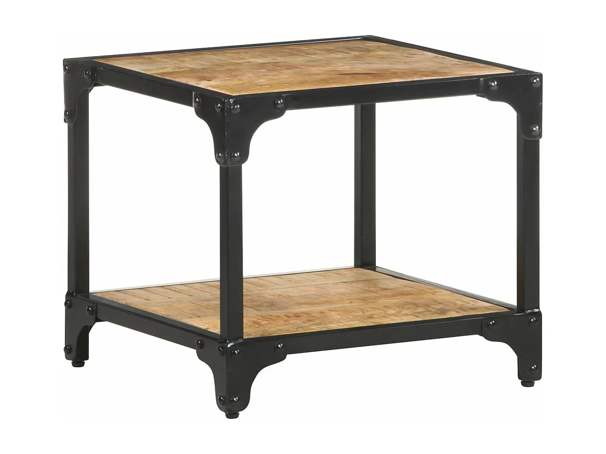 Mesa de centro de madera maciza de mango rugosa 40x40x36 cm