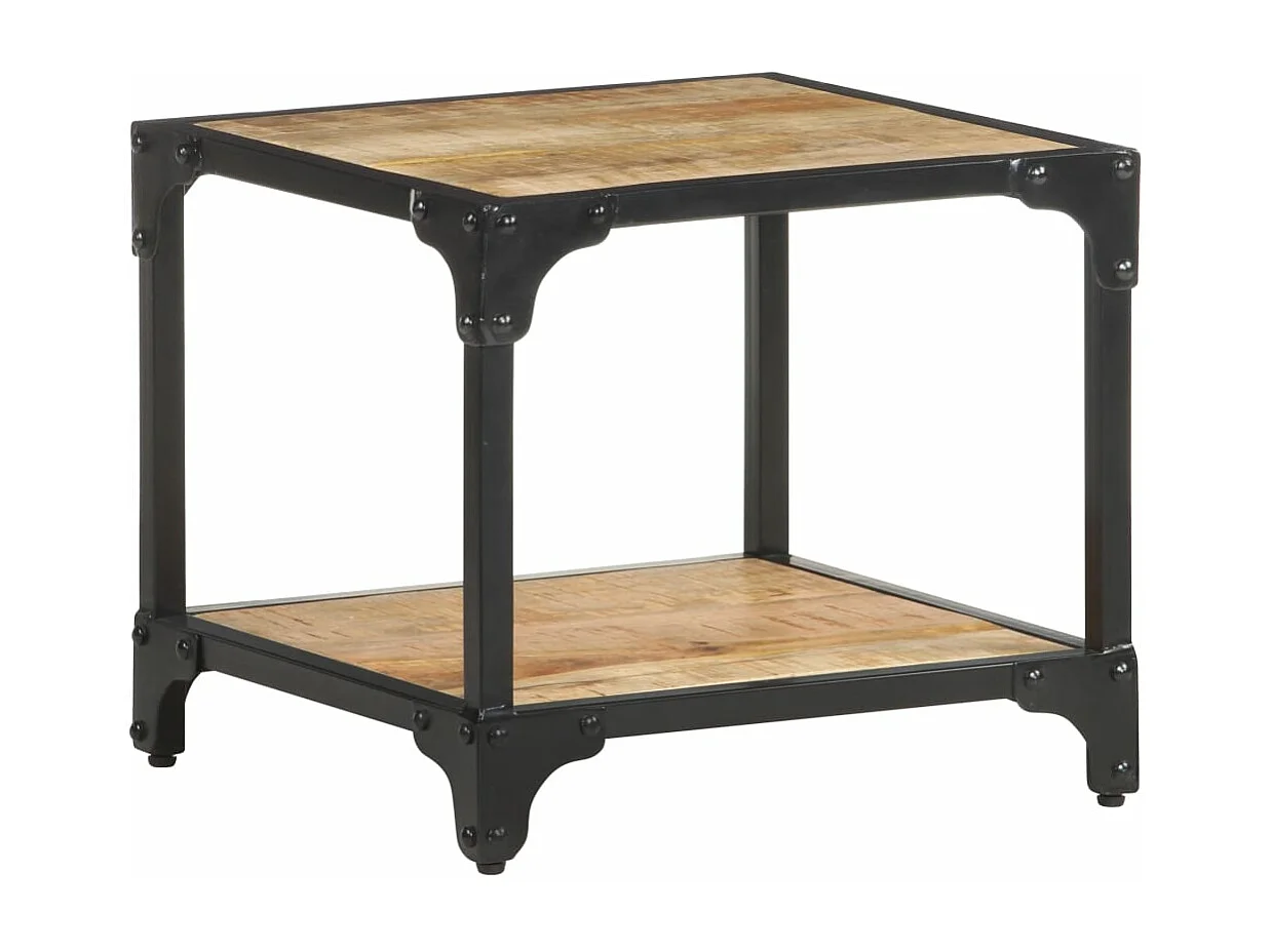 Mesa de centro de madera maciza de mango rugosa 40x40x36 cm