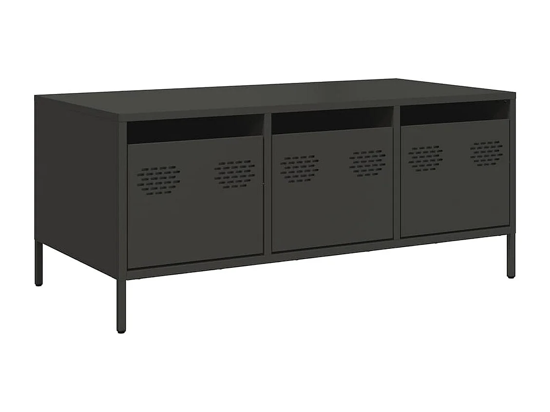 Table basse noir 101,5x50x43,5 cm acier laminé à froid