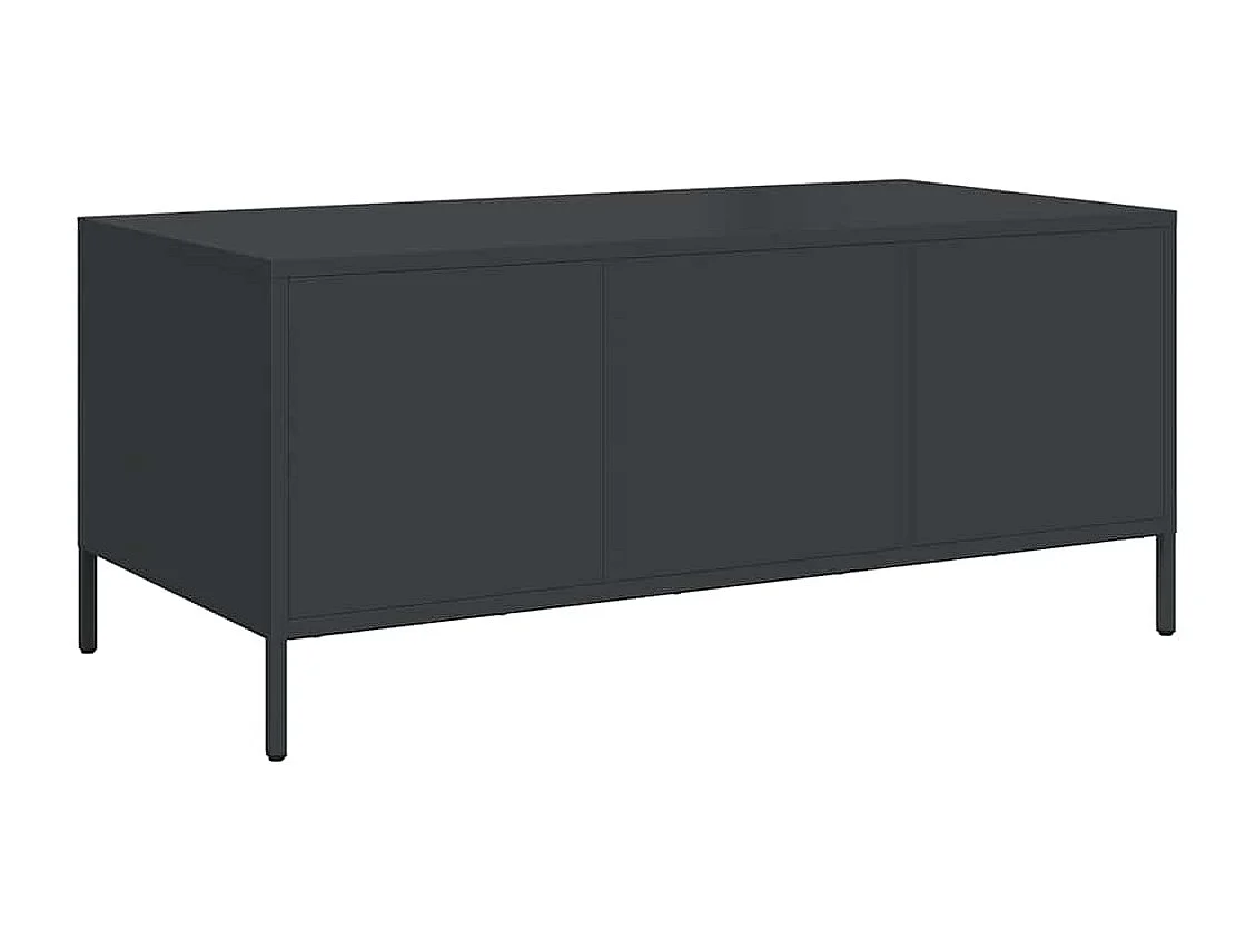 Table basse noir 101,5x50x43,5 cm acier laminé à froid