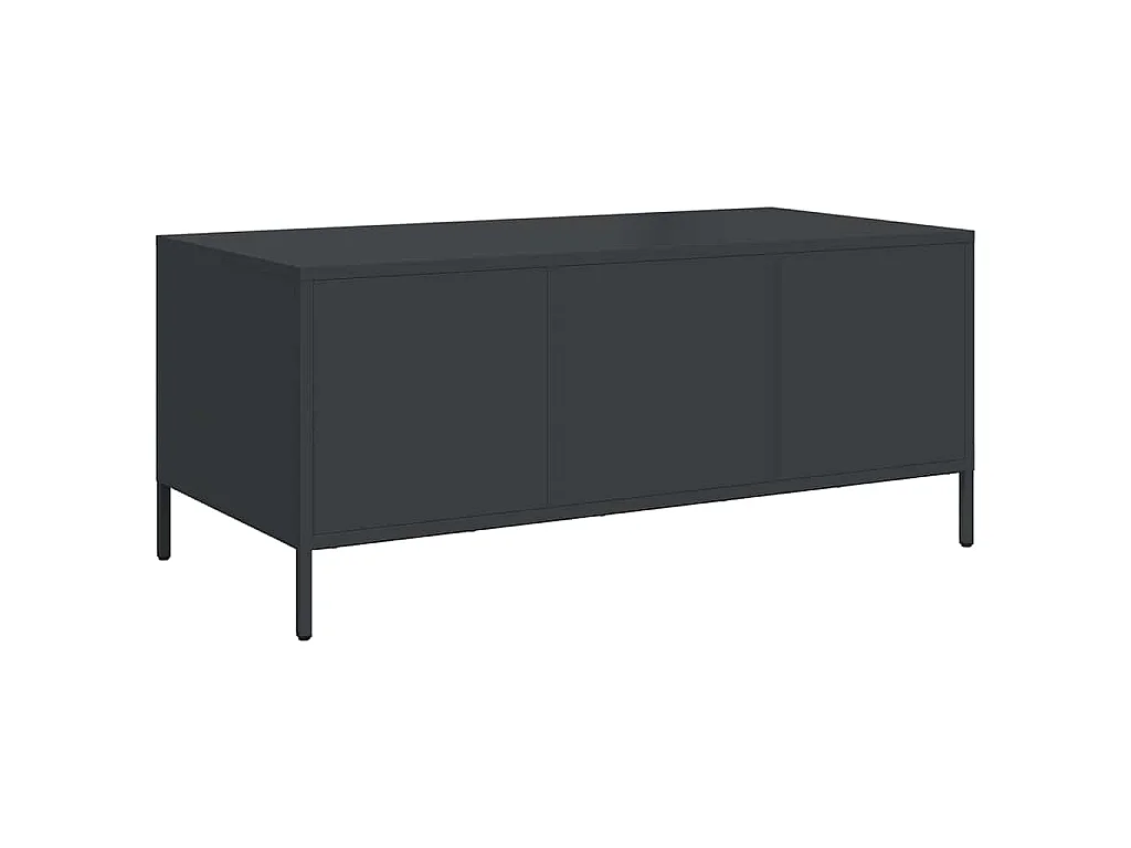 Tavolino Nero 101,5x50x43,5 cm in Acciaio Laminato a Freddo