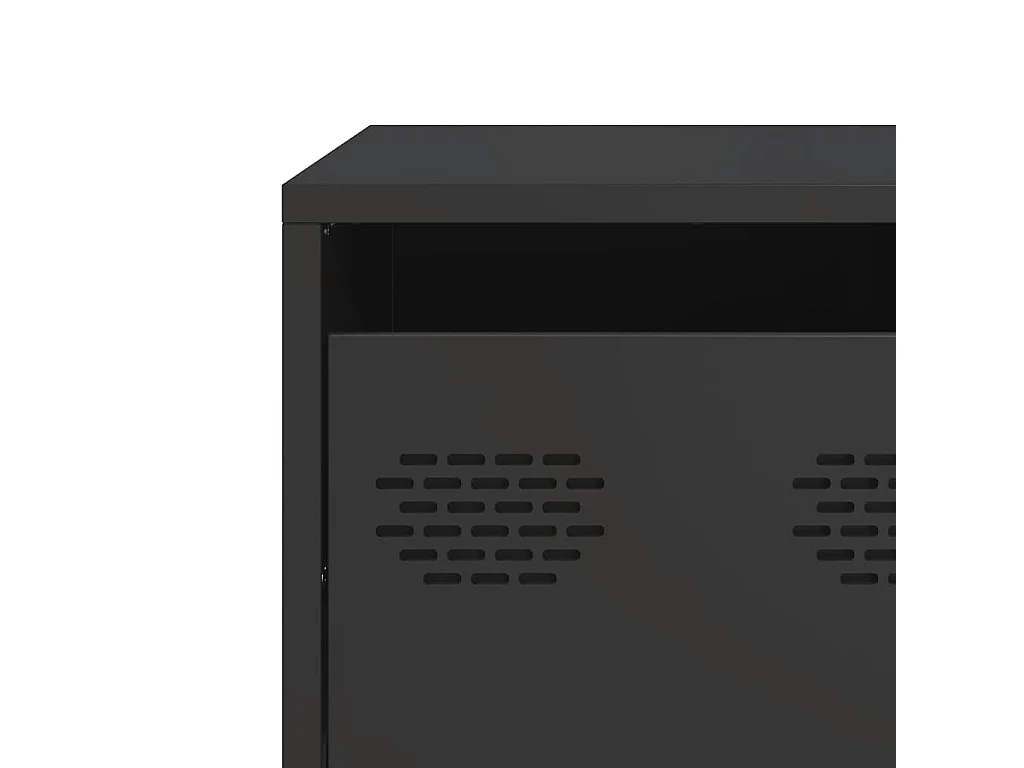 Tavolino Nero 101,5x50x43,5 cm in Acciaio Laminato a Freddo
