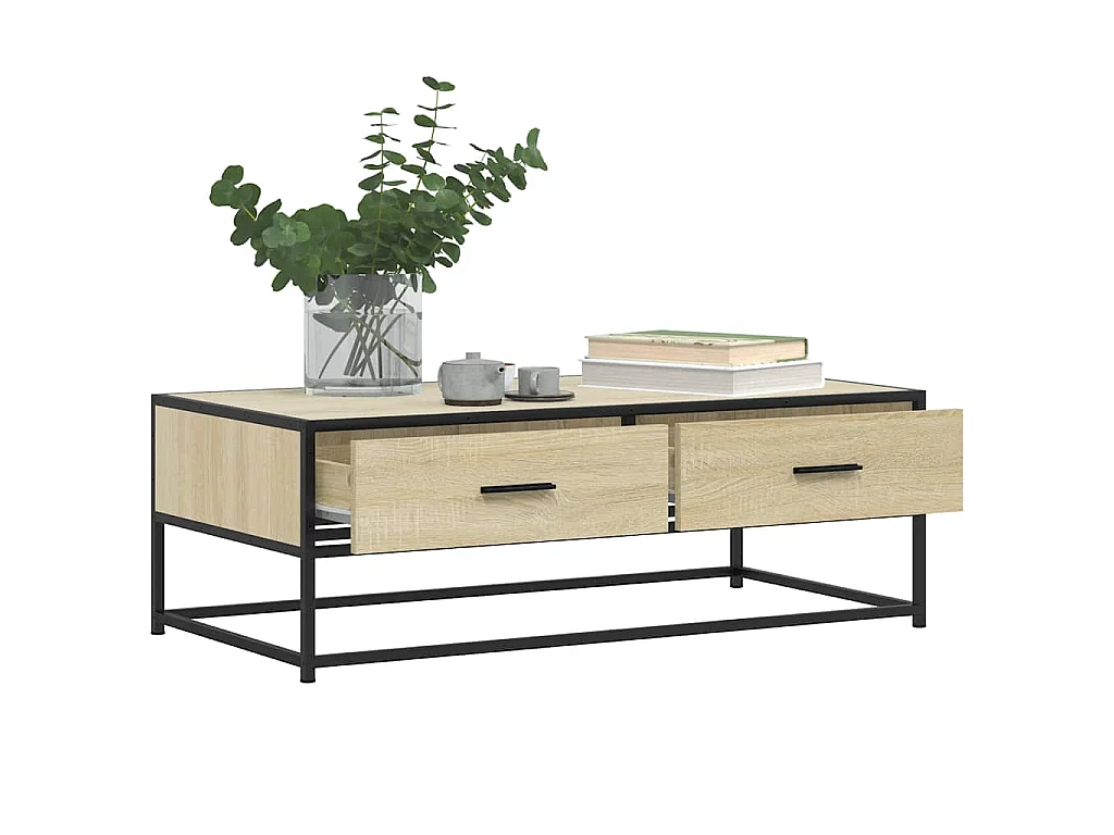 Couchtisch Sonoma-Eiche 100x50x35 cm Holzwerkstoff und Metall