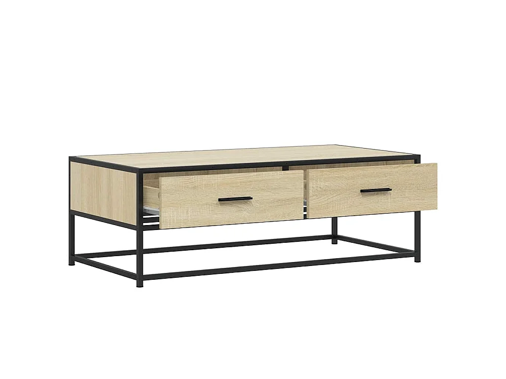 Couchtisch Sonoma-Eiche 100x50x35 cm Holzwerkstoff und Metall