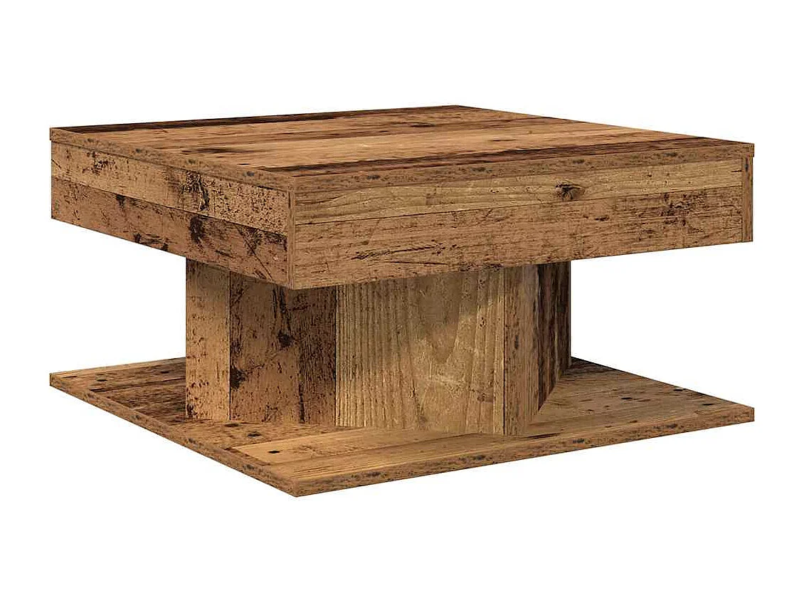 Tavolino da Salotto Legno Antico 55x55x30 cm Legno Multistrato