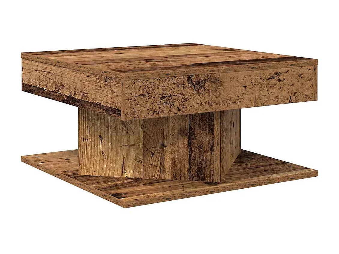 Tavolino da Salotto Legno Antico 55x55x30 cm Legno Multistrato